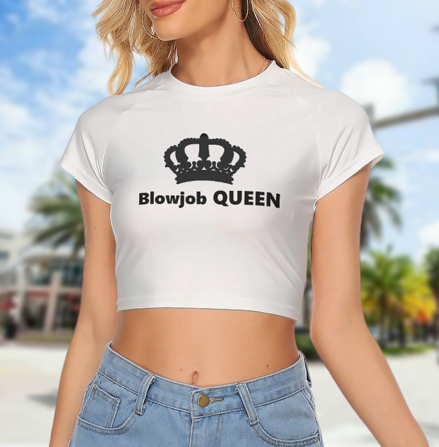 Croc-top BLOWJOB QUEEN, hotwife t-shirt, qos t-shirt, bbc t-shirt,  Cuckold Womens t-shirt, cunt girl shirt, slut clothing