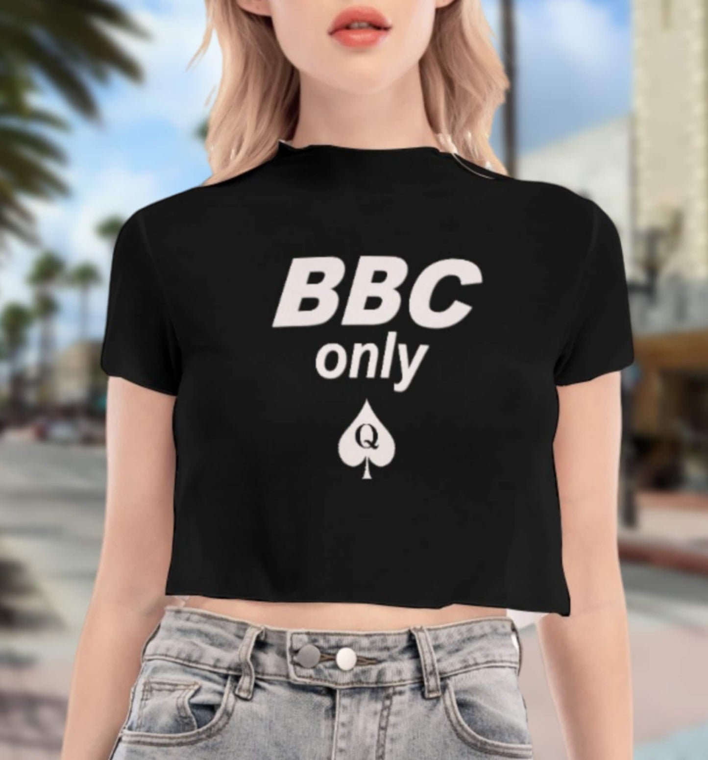 BBC ONLY transparent croc top, queen off spades tshirt, qos t-shirt,t-shirt bbc, Cuckold Womens t-shirt,, slut clothing