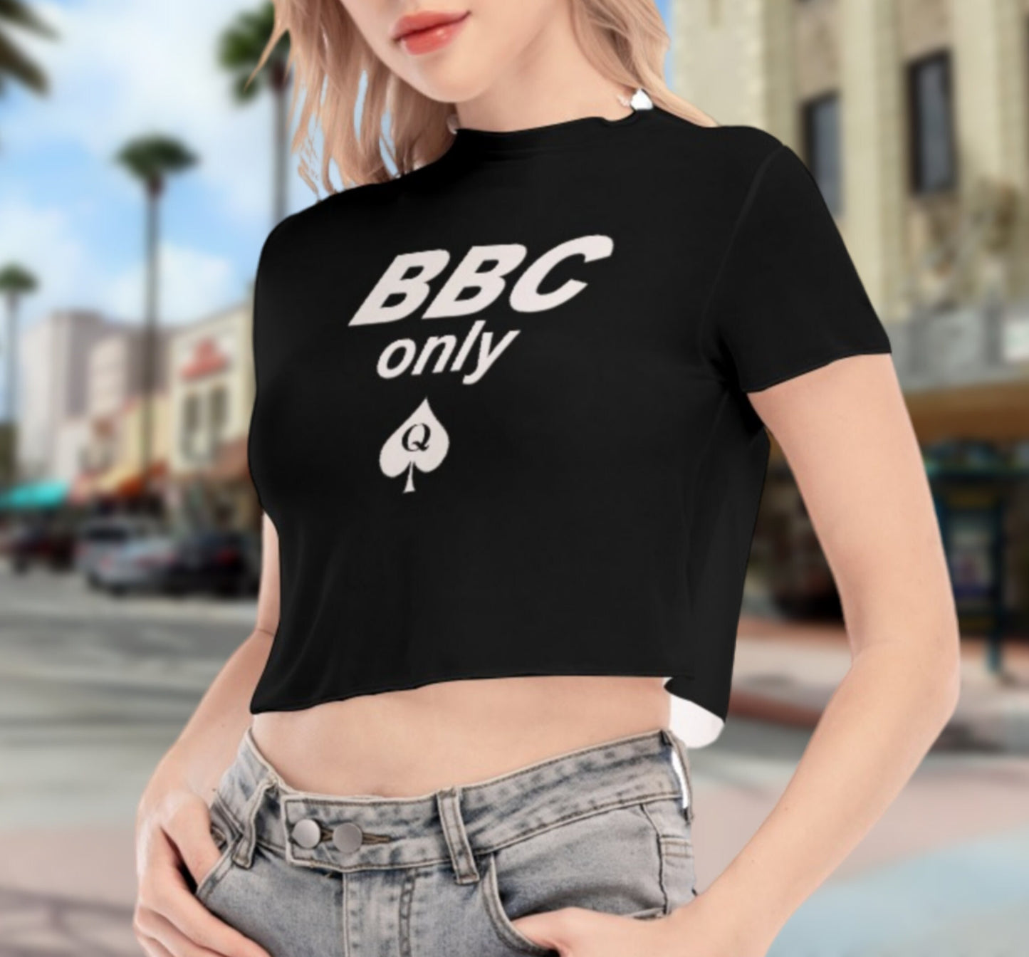 BBC ONLY transparent croc top, queen off spades tshirt, qos t-shirt,t-shirt bbc, Cuckold Womens t-shirt,, slut clothing