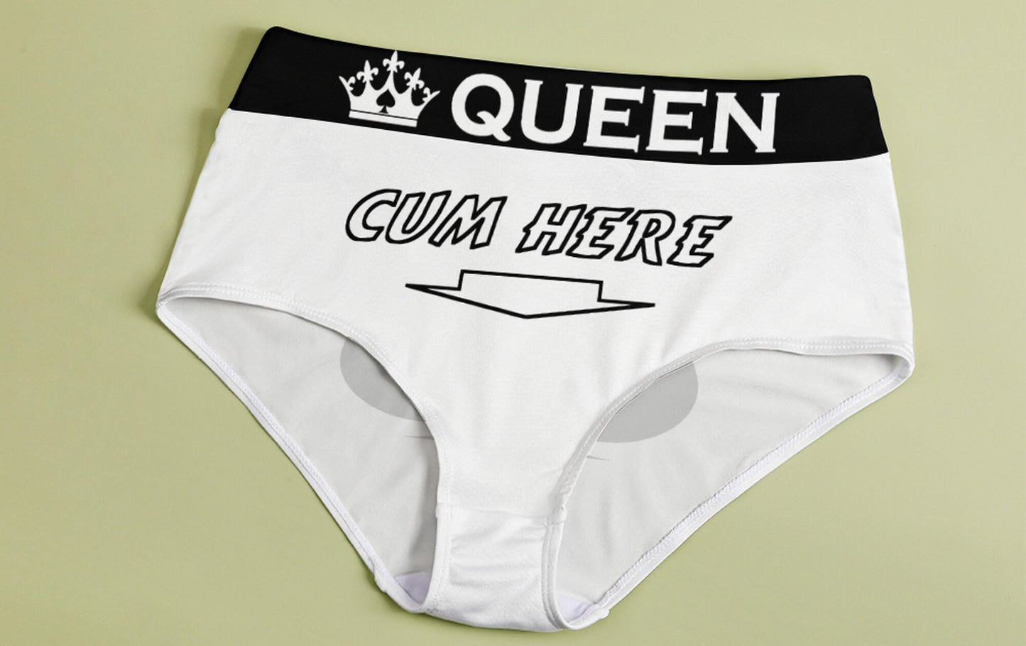 CUM HERE QOS panties ,queen of spades slut clothing, cuckolding, hotwife panties, qos panties, queen of spadess clothing, bbc only