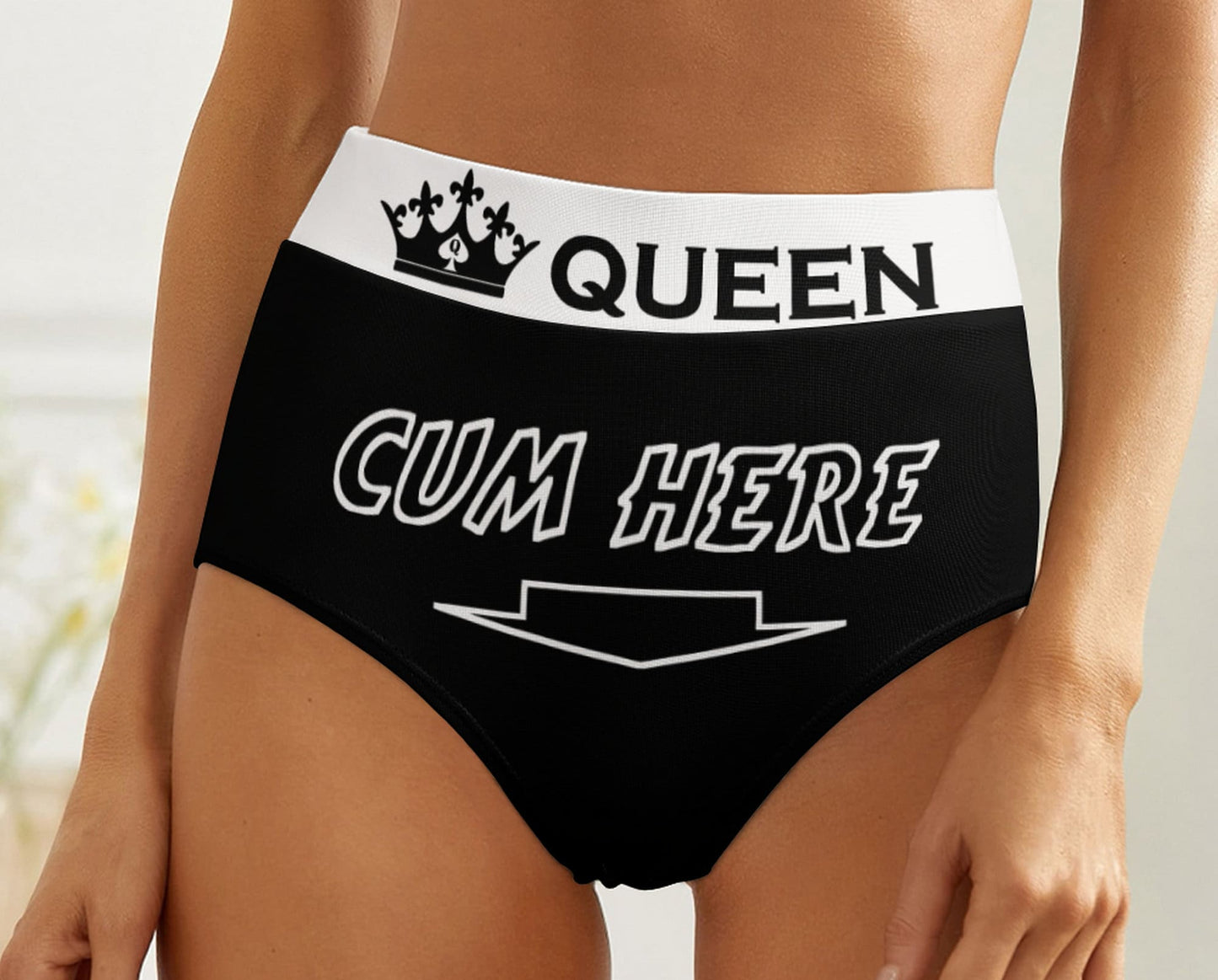 CUM HERE QOS panties ,queen of spades slut clothing, cuckolding, hotwife panties, qos panties, queen of spadess clothing, bbc only