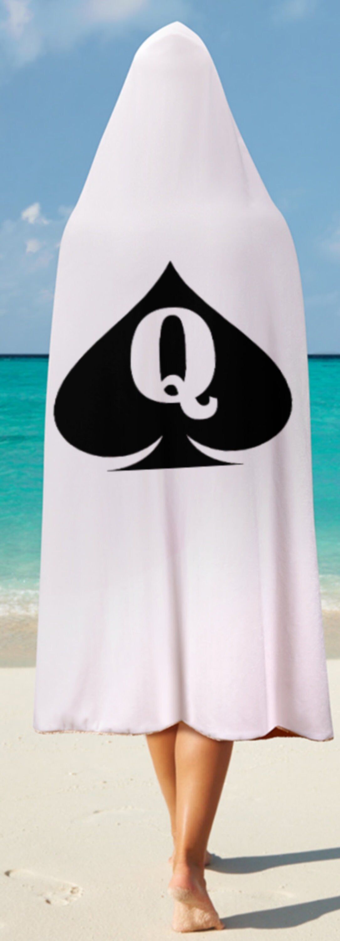 QUEEN OF SPADES Cloak Hooded Blanket, 20 colors, slut clothing, cuckolding, Bathrobe , qos Bathrobe, queen of spadess clothing,