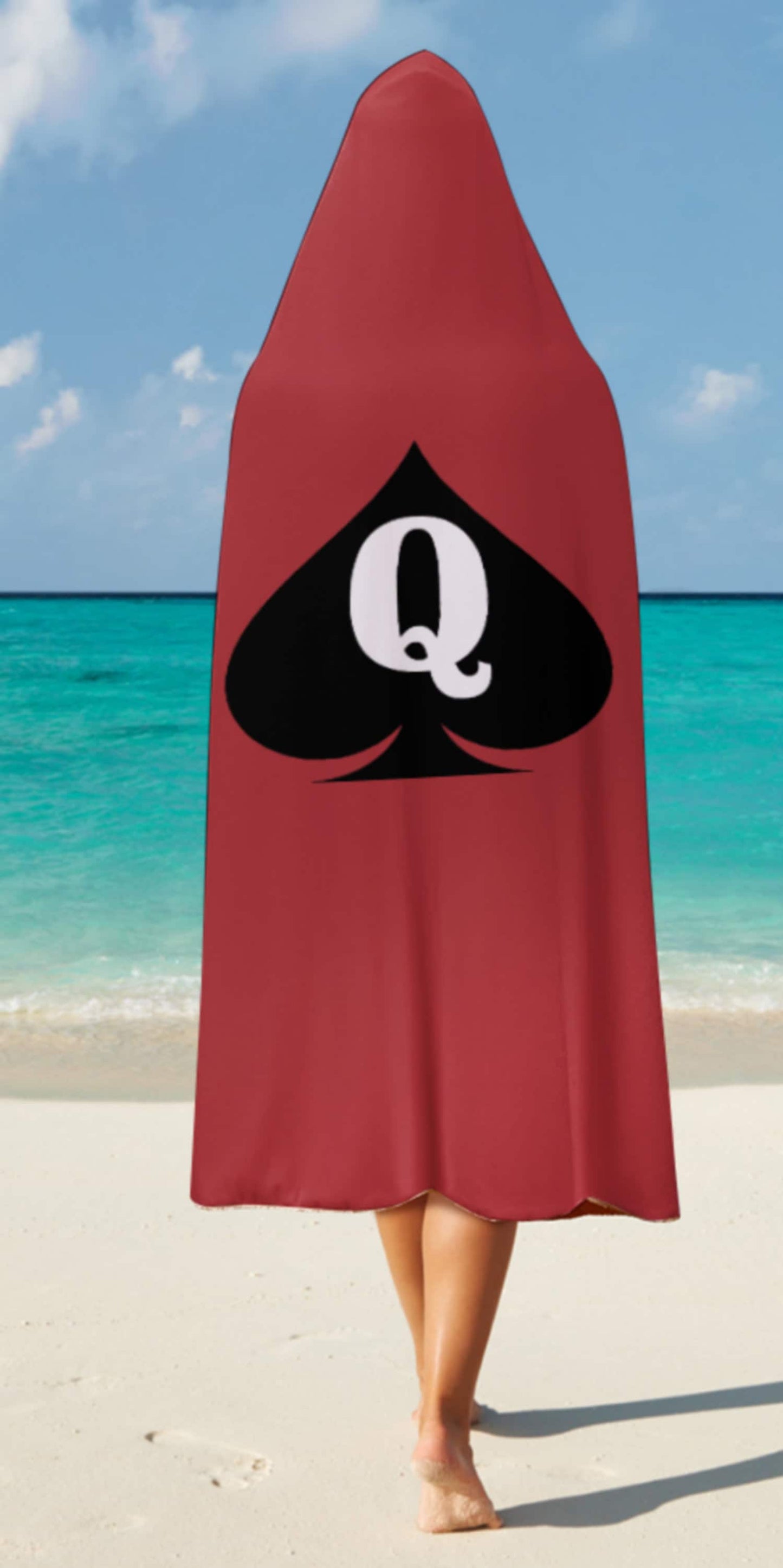 QUEEN OF SPADES Cloak Hooded Blanket, 20 colors, slut clothing, cuckolding, Bathrobe , qos Bathrobe, queen of spadess clothing,