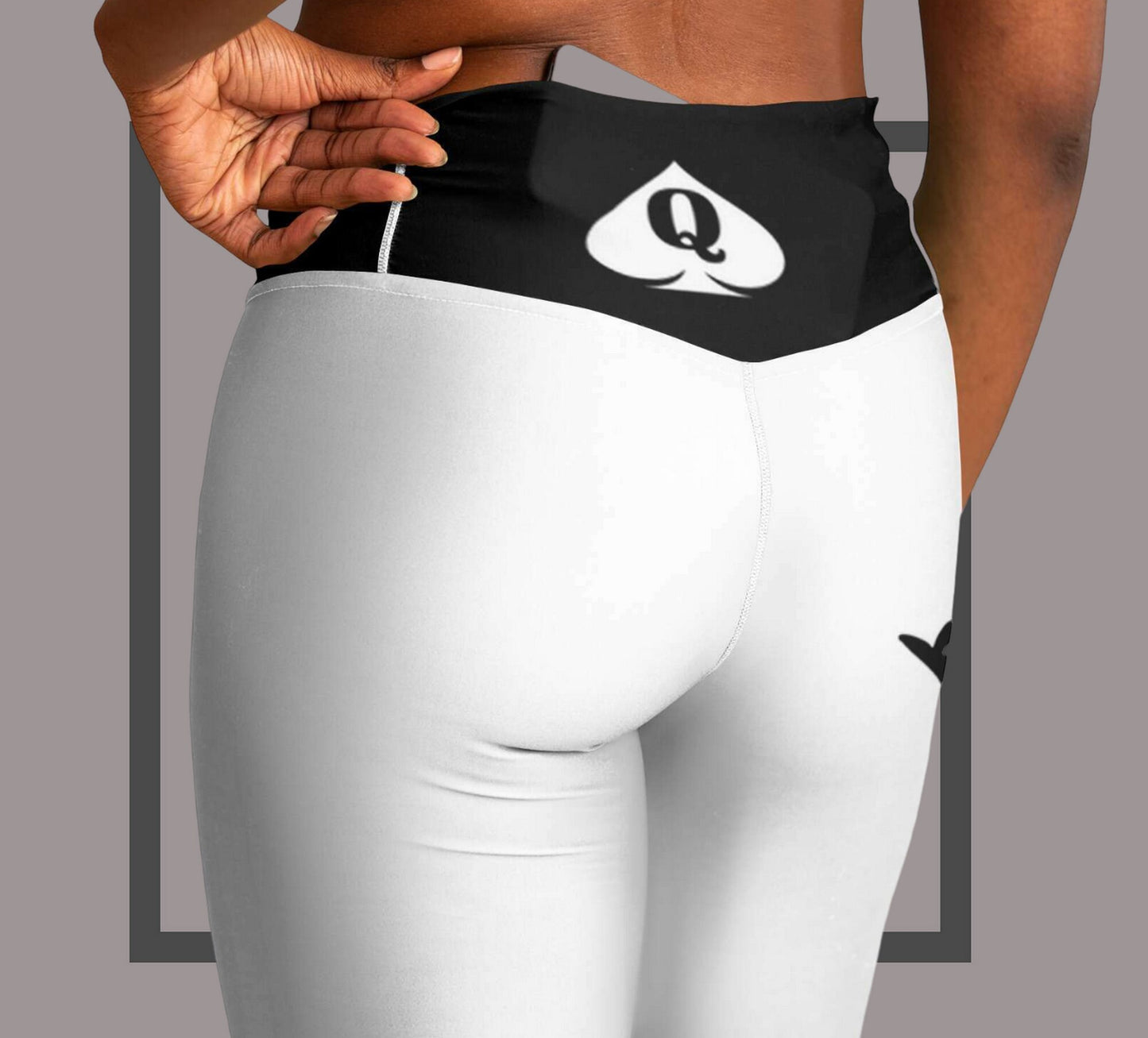 QUEEN OF SPADES white  Flare Leggings, queen of spades, qos, queen of spades clothing, bbc slut, slut clothing, hotwife, qos clothing