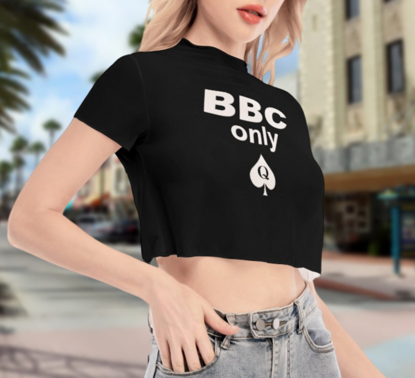 BBC ONLY transparent croc top, queen off spades tshirt, qos t-shirt,t-shirt bbc, Cuckold Womens t-shirt,, slut clothing