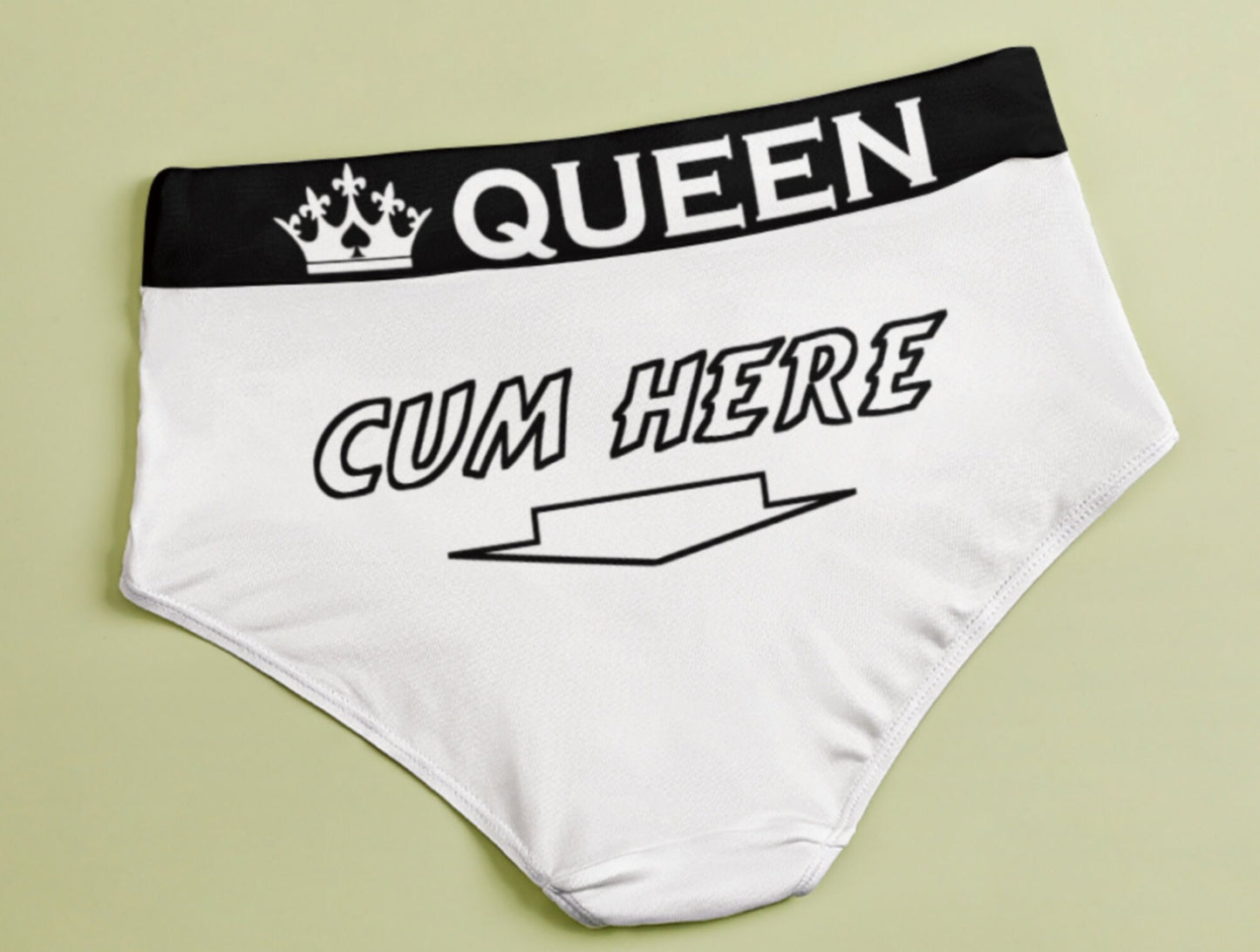 CUM HERE QOS panties back ,queen of spades slut clothing, cuckolding, hotwife panties, qos panties, queen of spadess clothing, bbc only