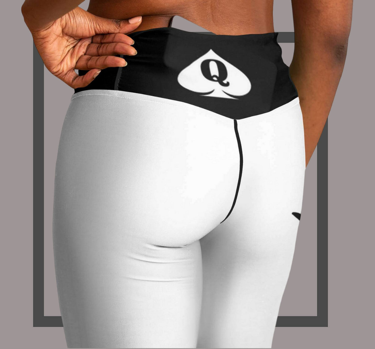 QUEEN OF SPADES white  Flare Leggings, queen of spades, qos, queen of spades clothing, bbc slut, slut clothing, hotwife, qos clothing