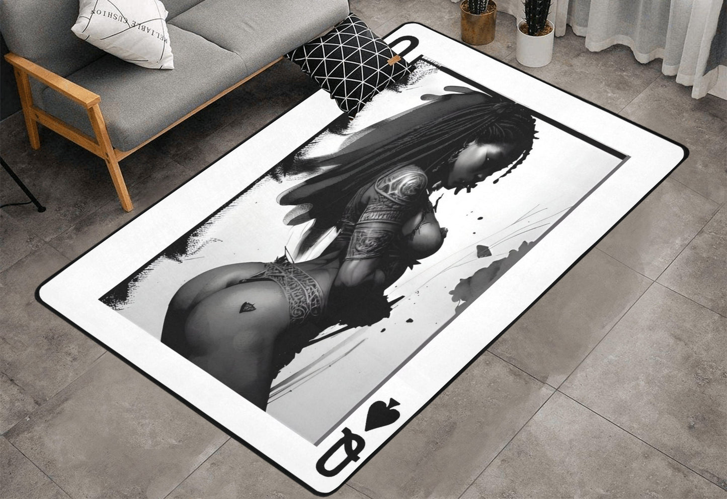 QUEEN OF SPADES Area Rug 7'x5', qos carpet,qos, queen of spadess, queen of spades decoration m1