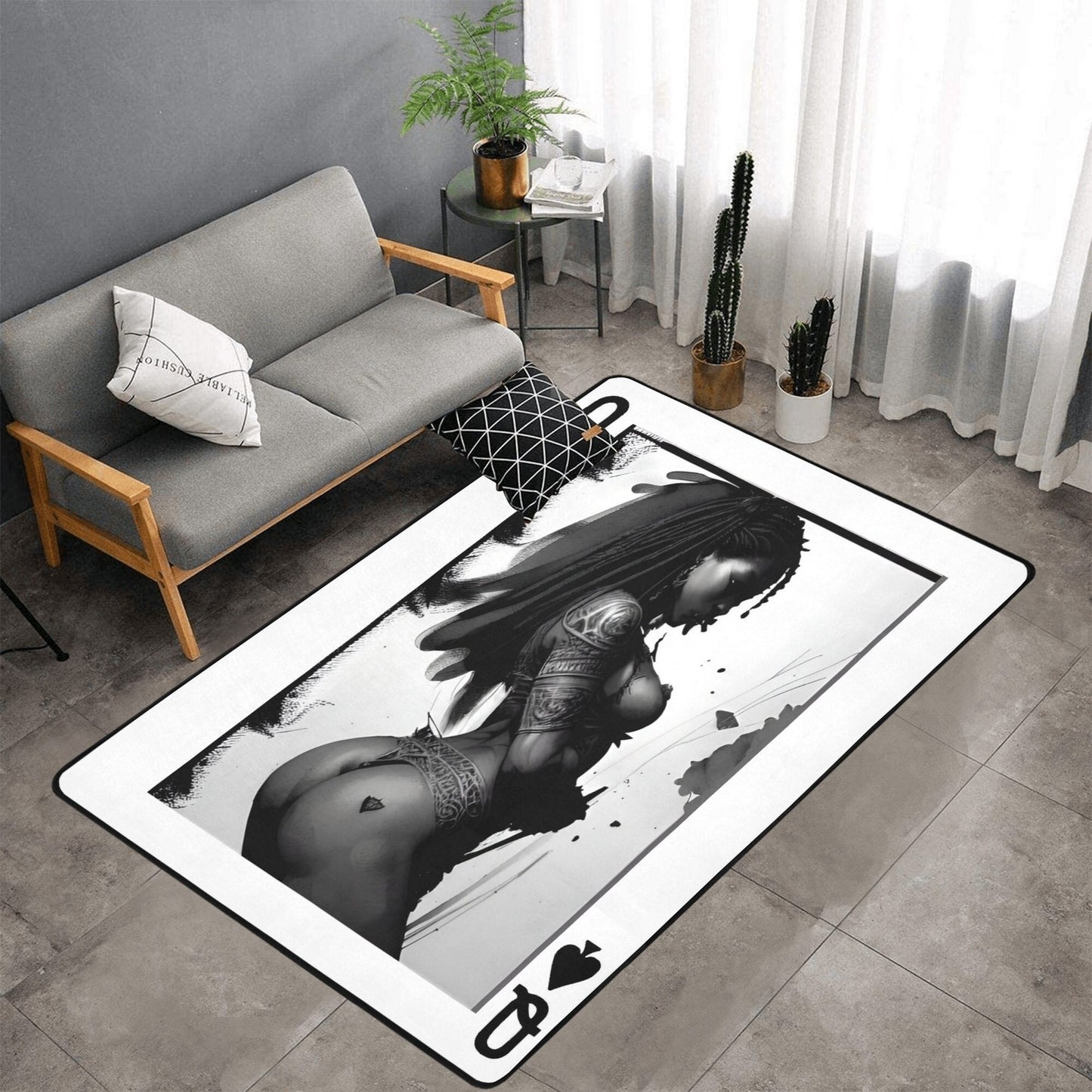 QUEEN OF SPADES Area Rug 7'x5', qos carpet,qos, queen of spadess, queen of spades decoration m1