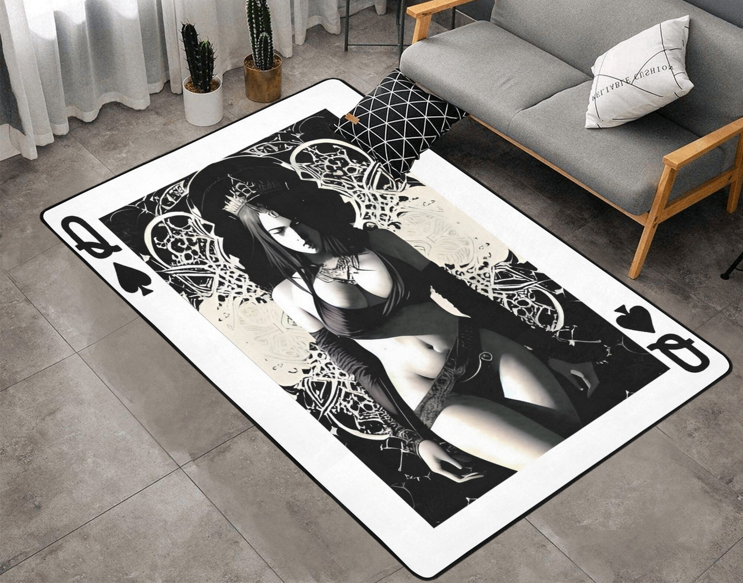 QUEEN OF SPADES Area Rug 7'x5', qos carpet,qos, queen of spadess, queen of spades decoration m2