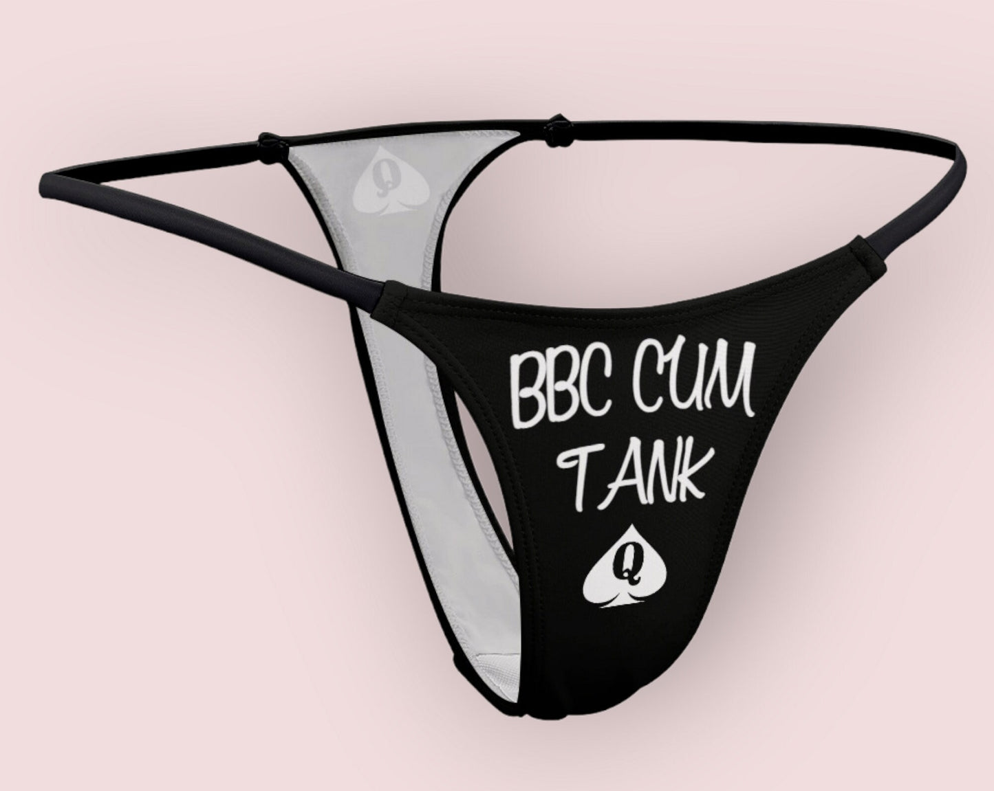 BBC CUM TANK queen of spade  Thong, slut clothing, cuckolding, hotwife panties, queen of spades clothing, panties queen of spades