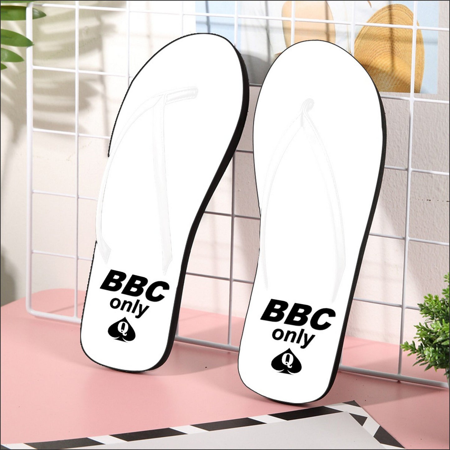 BBC ONLY Flip Flops , queen off spades tong, qos, Cuckold , slut clothing, bbc's slut, QOS Flip Flops, tong