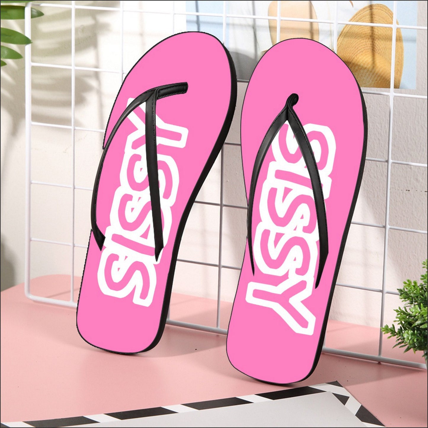 SISSY Cropped flip flops,  sissy tong, femboy , Cuckold, sissy girl shoes, slut clothing, ladyboy flip flops, crossdressing