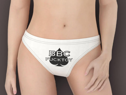 BBC FUCTOY Thong,16 colors, large size, slut clothing, cuckolding, hotwife panties, qos thong, queen of spades, panties queen of spades