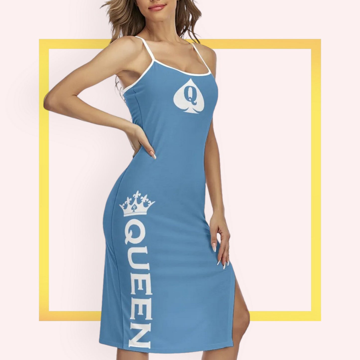 QUEEN OF SPADES  Back Cross Cami Dress,9 colors , slut clothing, cuckolding, hotwife dress, queen of spades clothing, bbc slut dress