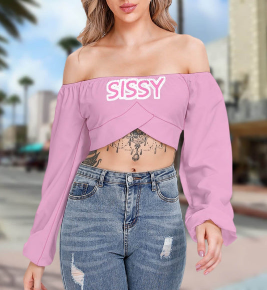 SISSY Cropped Tube Top With Long Sleeve, 12 colors,  tshirt, femboy t-shirt,t-shirt, Cuckold sissy girl t-shirt,, slut clothing