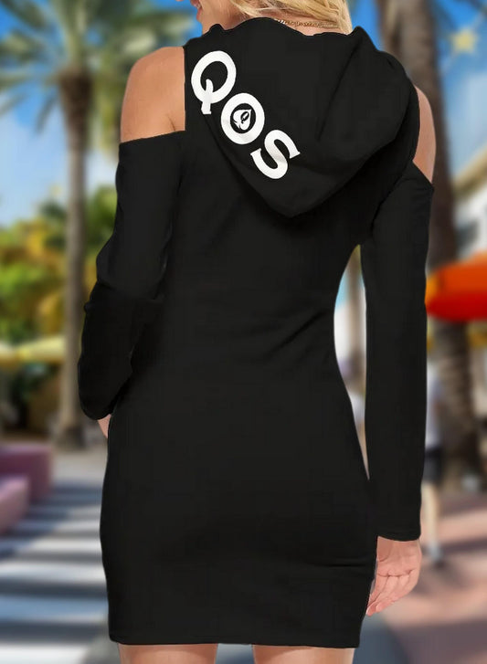 QUEEN OF SPADES  Tight Dress with hood, qos dress,  slut clothing, cuckolding, hotwife dress, queen of spades clothing, bbc slut dress