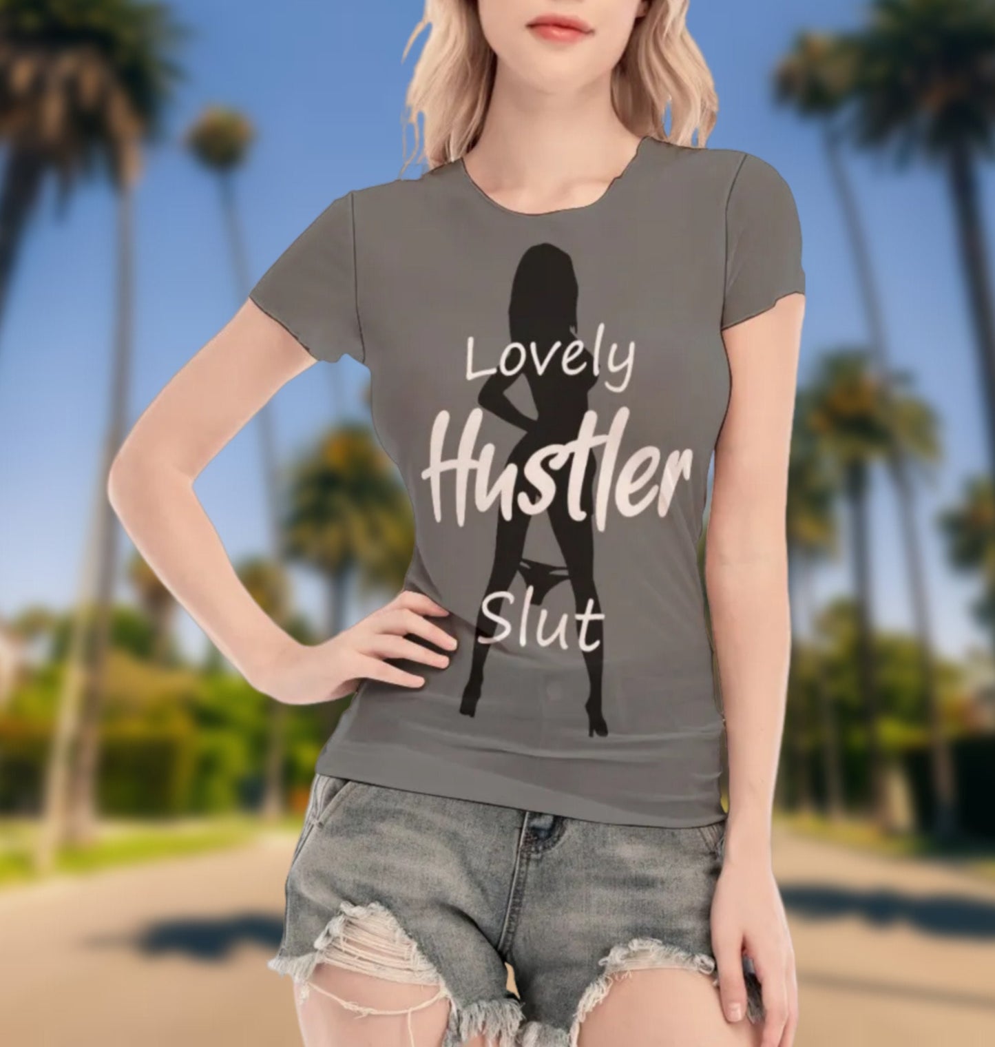 LOVELY HUSTLER SLUT transparent tshirt,naughty t shirt, qos t-shirt,bbc t shirt , Cuckold Womens t-shirt,, slut clothing