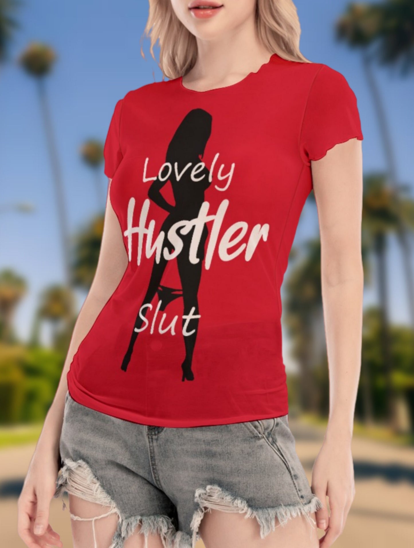 LOVELY HUSTLER SLUT transparent tshirt,naughty t shirt, qos t-shirt,bbc t shirt , Cuckold Womens t-shirt,, slut clothing