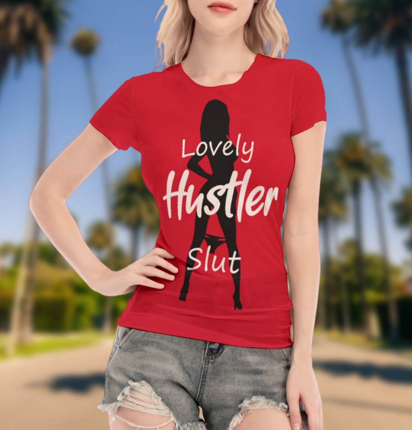 LOVELY HUSTLER SLUT transparent tshirt,naughty t shirt, qos t-shirt,bbc t shirt , Cuckold Womens t-shirt,, slut clothing