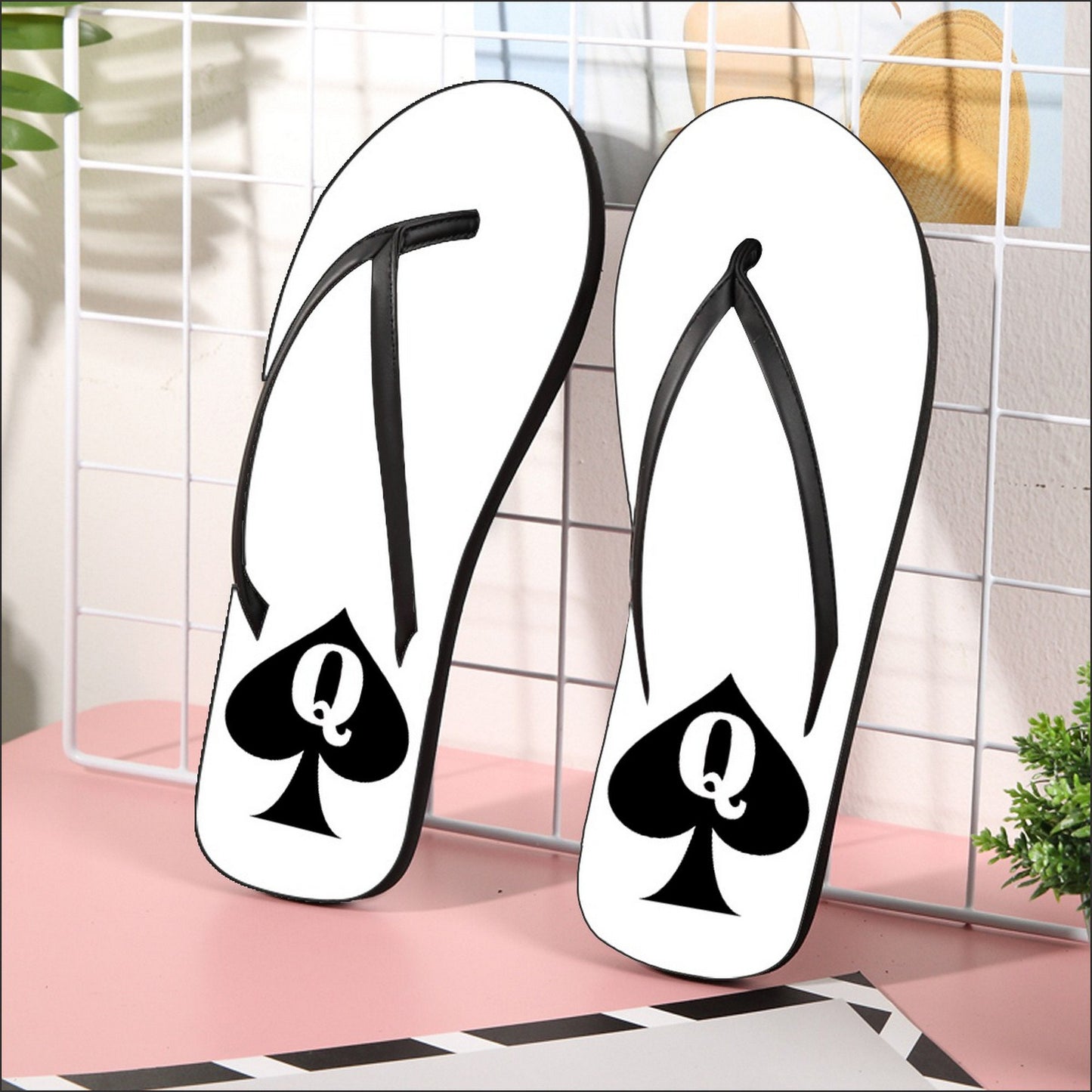 QUEEN of SPADES Flip Flops , queen off spades tong, qos, Cuckold , slut clothing, bbc's slut, QOS Flip Flops, tong