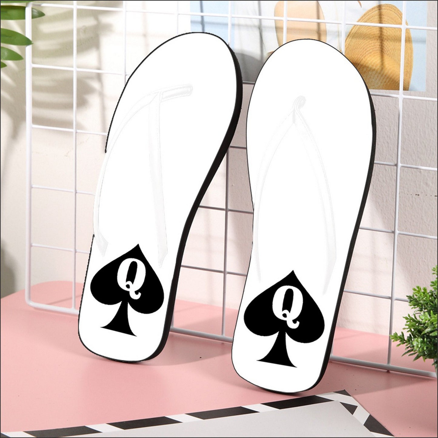 QUEEN of SPADES Flip Flops , queen off spades tong, qos, Cuckold , slut clothing, bbc's slut, QOS Flip Flops, tong