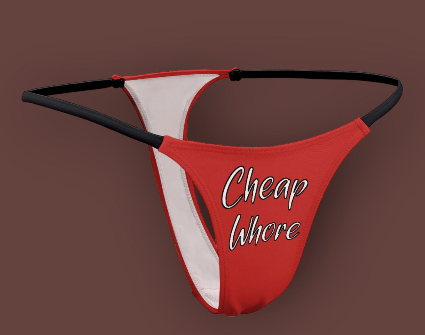 CHEAP WHORE Thong, slut clothing, cuckolding, hotwife panties, slut clothing, naughty  panties?