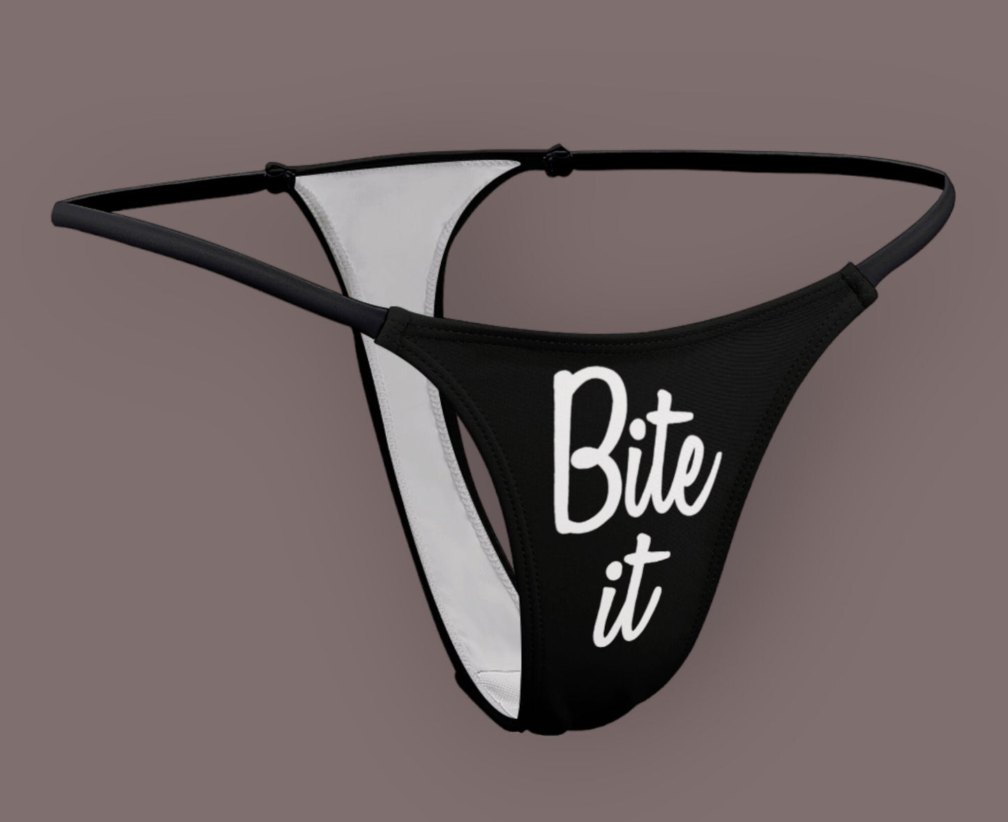 BITE IT Thong, slut clothing, cuckolding, hotwife panties, slut clothing, naughty  panties?