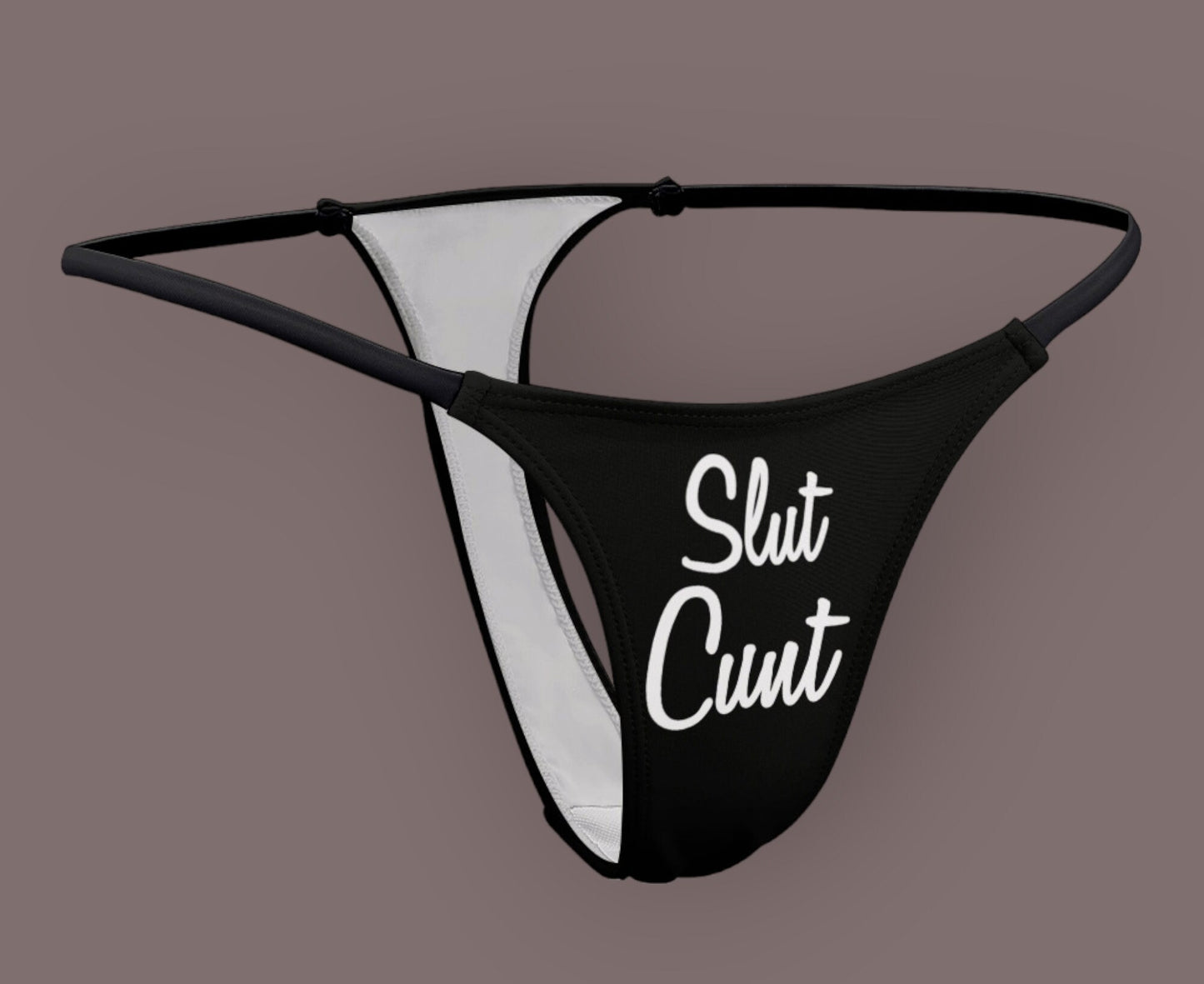 SLUT CUNT Thong, slut clothing, cuckolding, hotwife panties, slut clothing, naughty  panties?