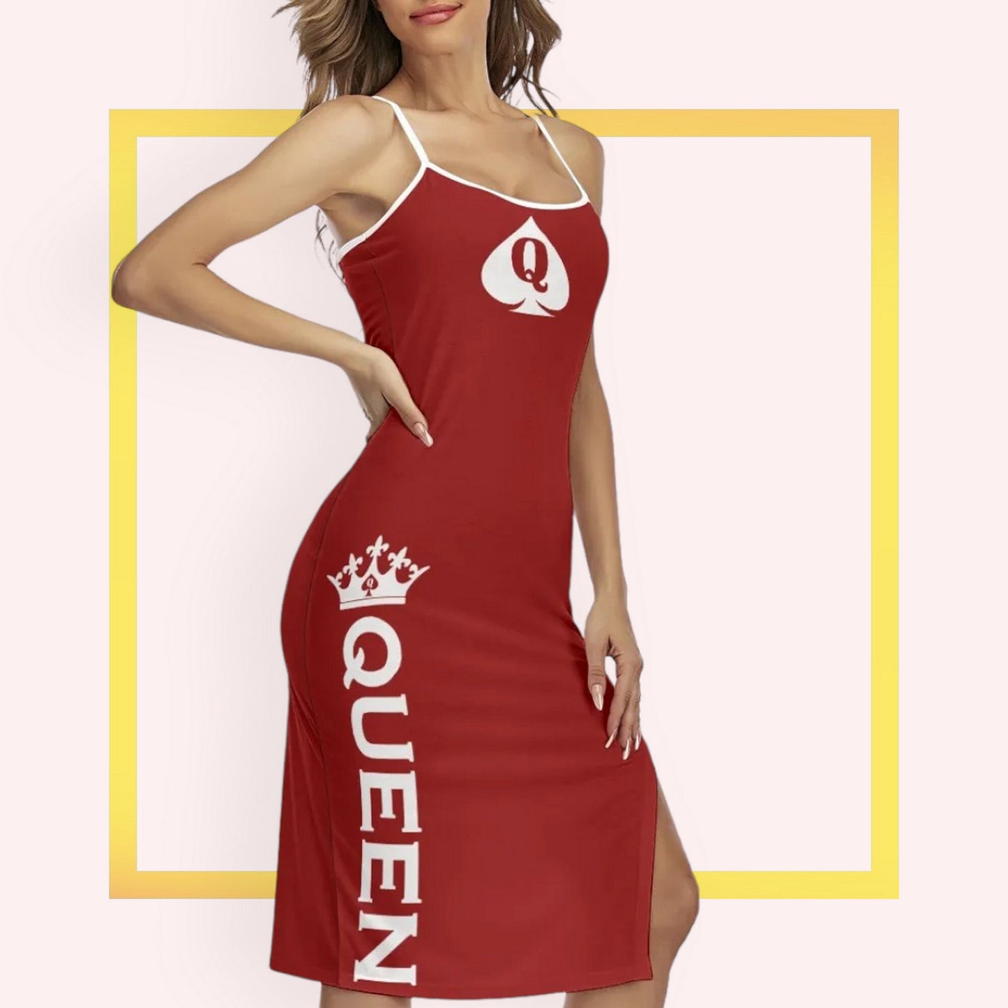 QUEEN OF SPADES  Back Cross Cami Dress,9 colors , slut clothing, cuckolding, hotwife dress, queen of spades clothing, bbc slut dress