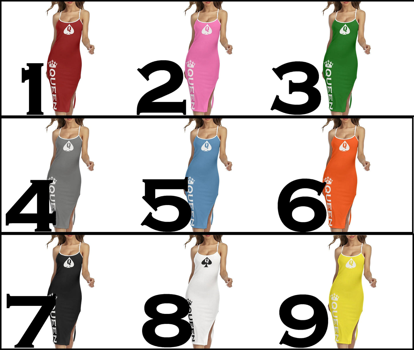 QUEEN OF SPADES  Back Cross Cami Dress,9 colors , slut clothing, cuckolding, hotwife dress, queen of spades clothing, bbc slut dress