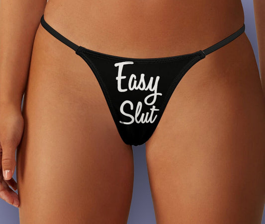 EASY SLUT Thong, slut clothing, cuckolding, hotwife panties, slut clothing, naughty  panties?