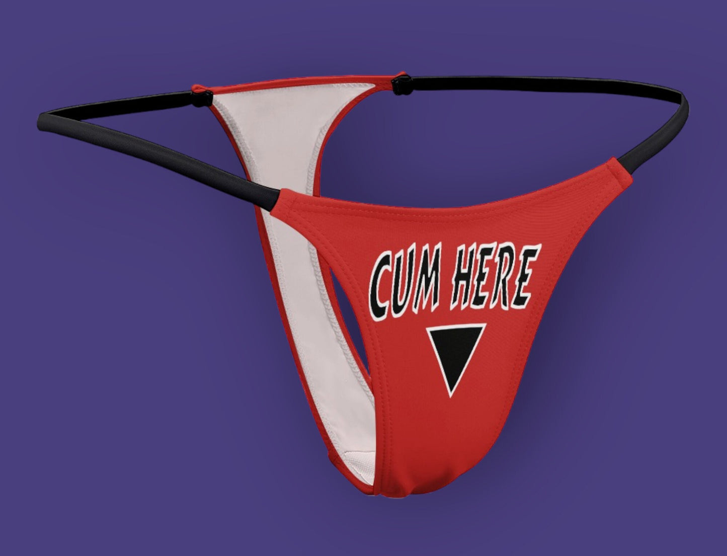 CUM HERE  Thong, slut clothing, cuckolding, hotwife panties, slut clothing, naughty  panties?