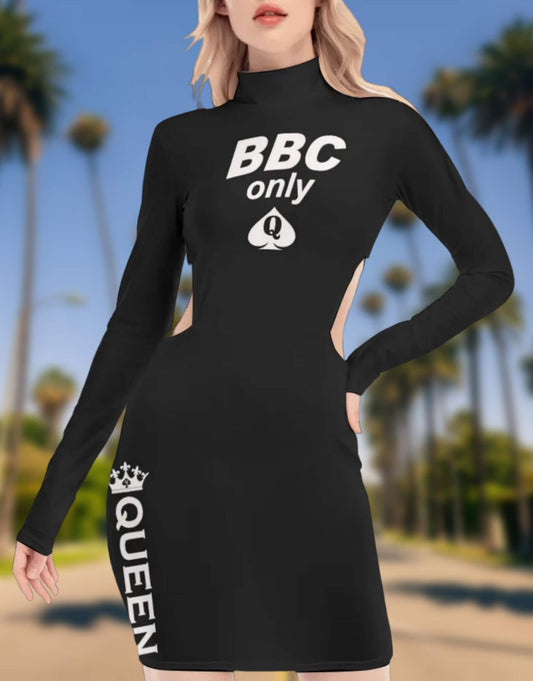 BBC ONLY  Waist Hollow Hip Dress slut clothing, cuckolding, hotwife dress qos dress, queen of spades clothing,bbc slut dress