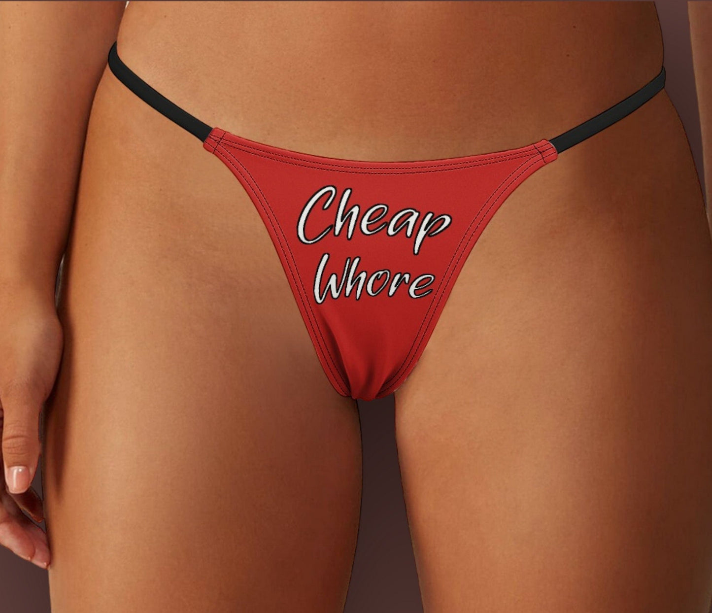 CHEAP WHORE Thong, slut clothing, cuckolding, hotwife panties, slut clothing, naughty  panties?