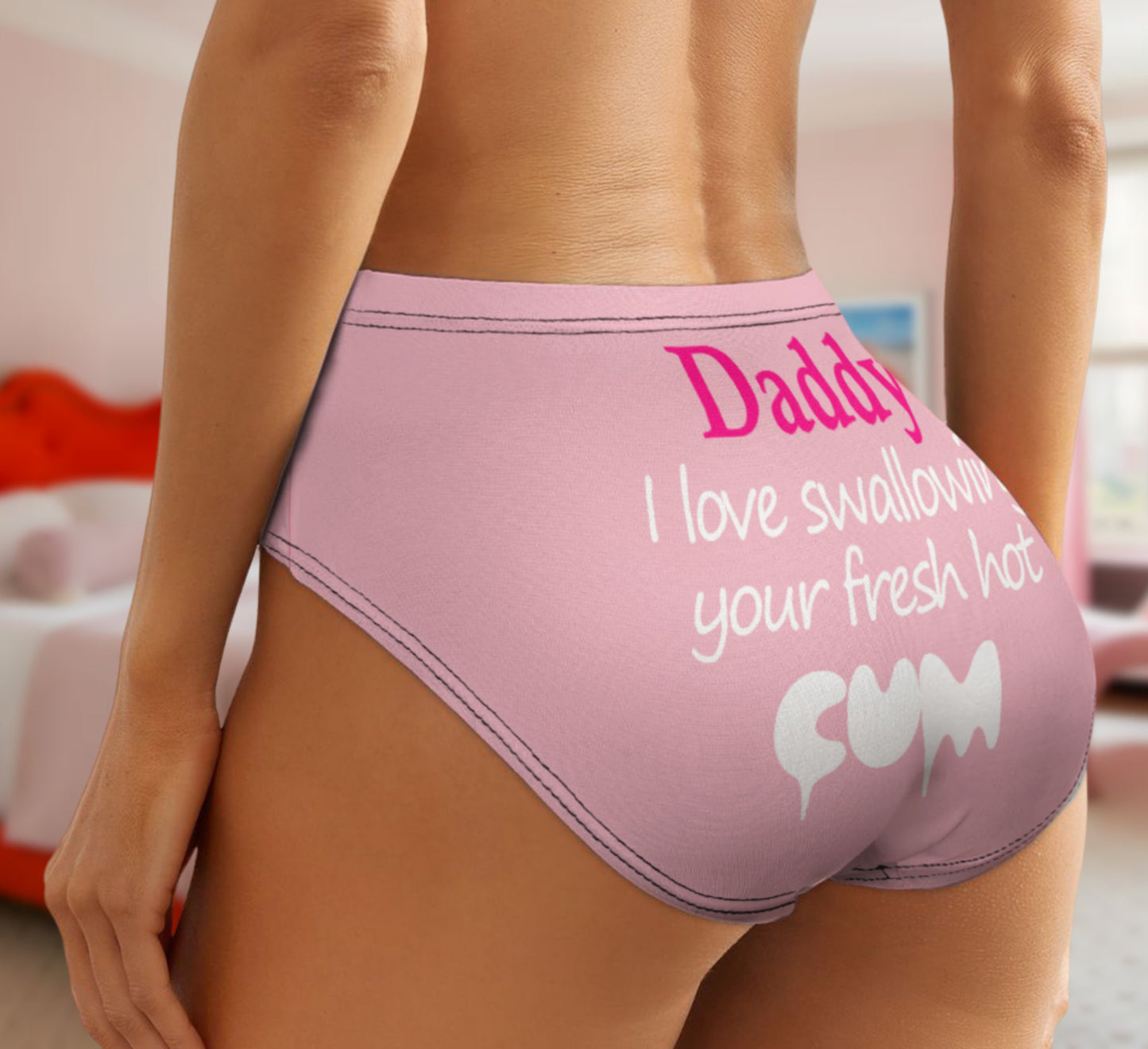 Daddy i love  swallowing your fresh hot cum panties, slut clothing, cuckolding, hotwife panties, slut cloting , whore panties