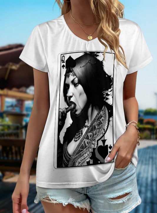 QUEEN of SPADES tshirt, queen off spades tshirt, qos t-shirt,t-shirt bbc, Cuckold Womens t-shirt,, slut clothing