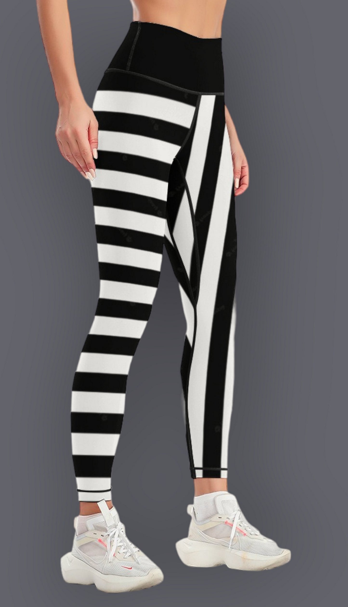 QUEEN OF SPADES black and white stripe legging, queen of spades, queen of spades clothing, bbc slut, slut clothing, hotwife, qos clothing