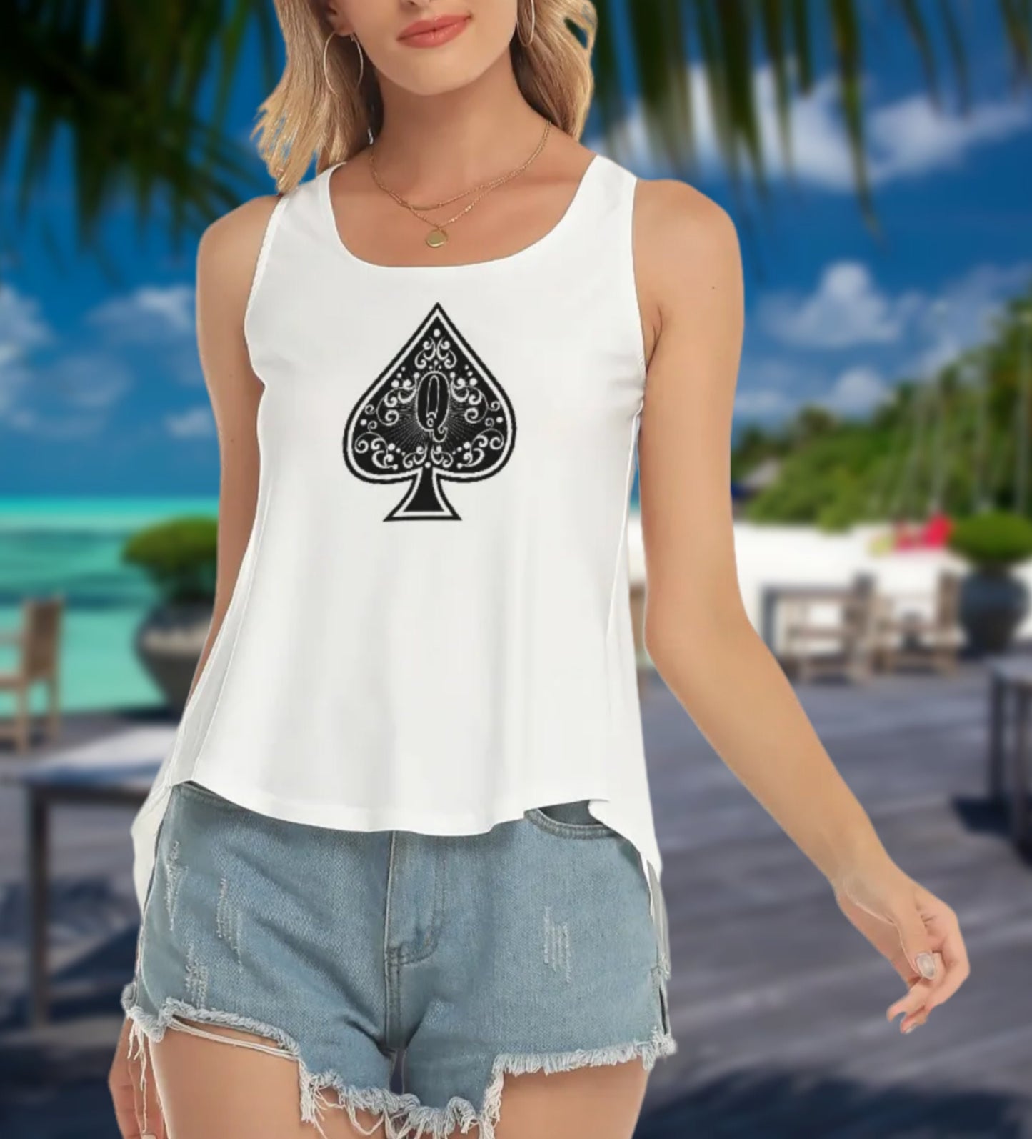 QUEEN OF SPADES art, Back Hollow Top , top queen off spades, qos t-shirt,t-shirt bbc Cuckold , slut clothing,qos clothing