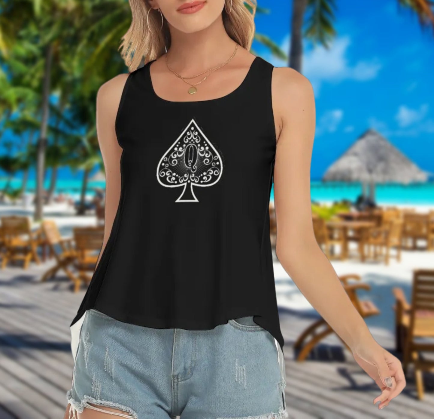 QUEEN OF SPADES art, Back Hollow Top , top queen off spades, qos t-shirt,t-shirt bbc Cuckold , slut clothing,qos clothing