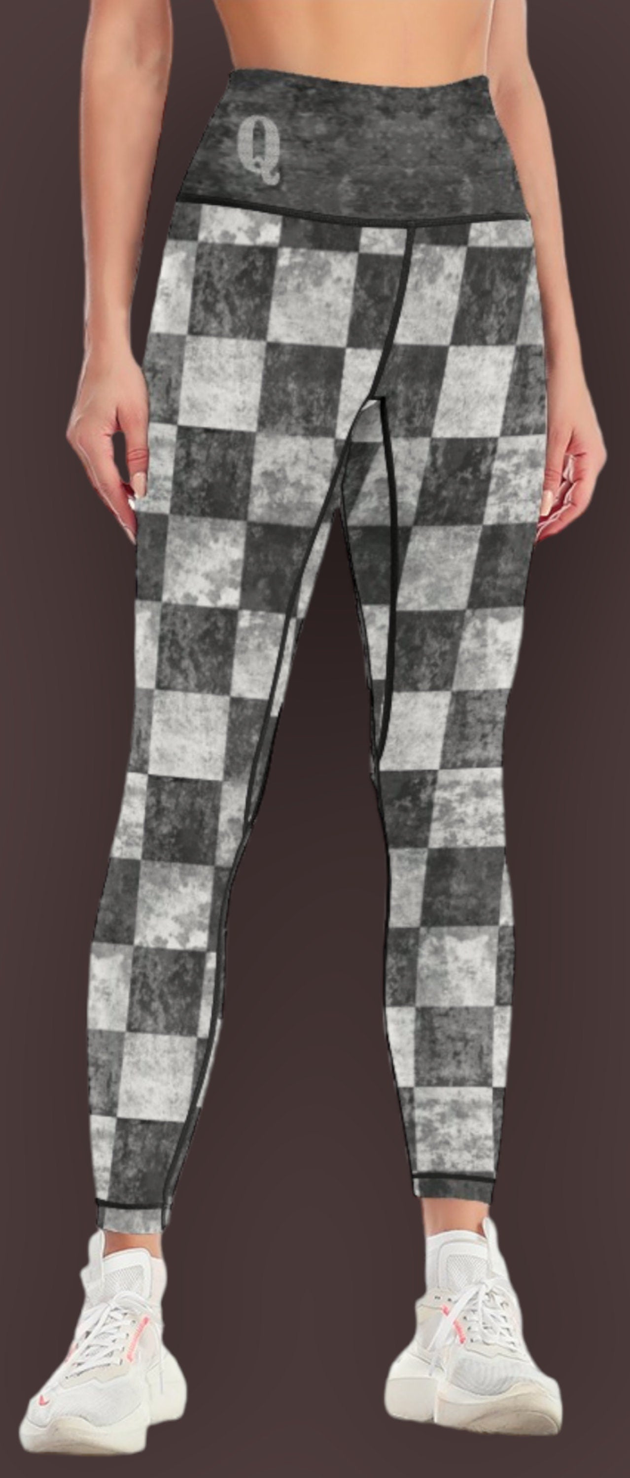 QUEEN OF SPADES checkerboard  legging, queen of spades, qos, queen of spades clothing, bbc slut, slut clothing, hotwife, qos clothing