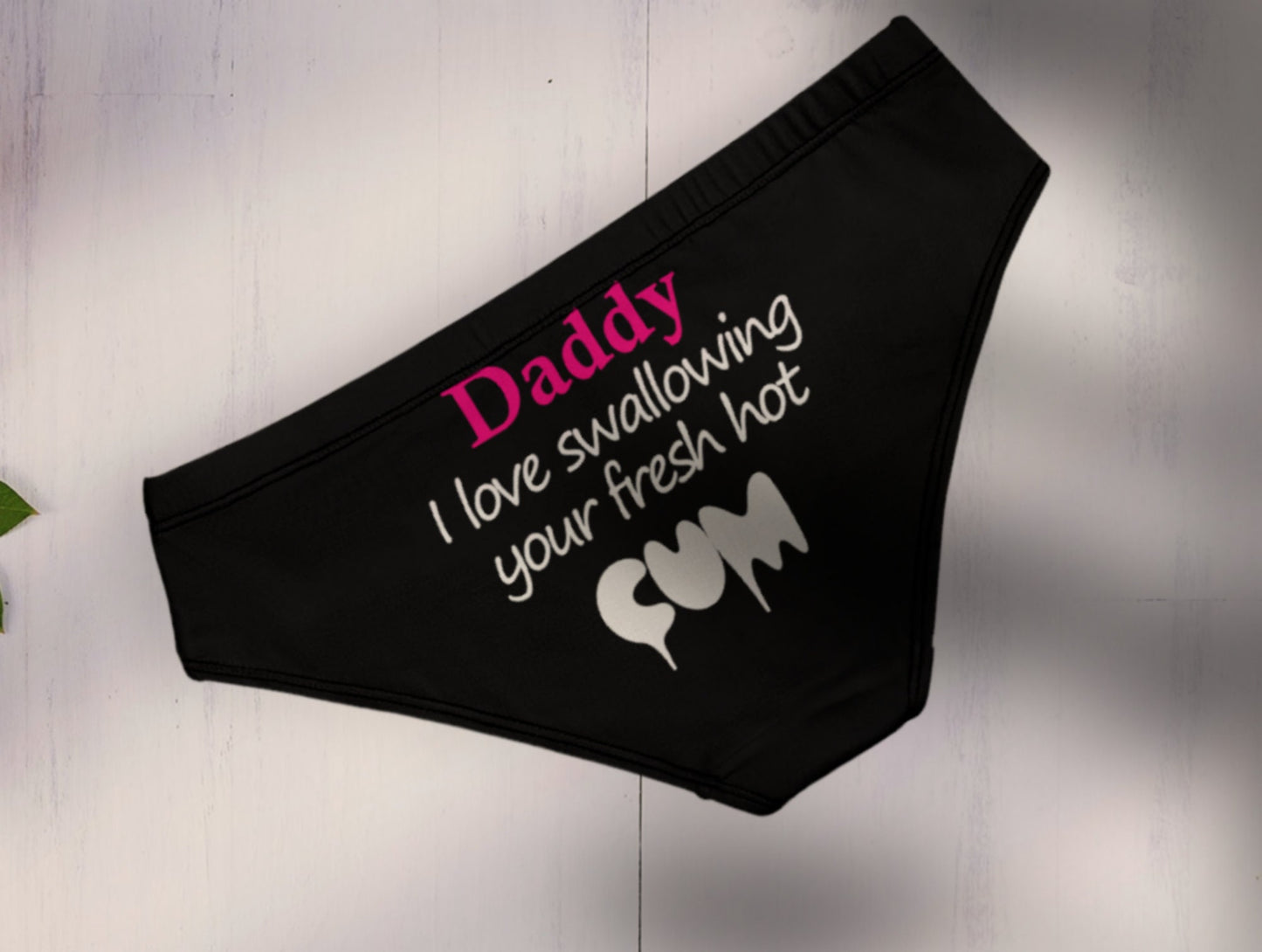 Daddy i love  swallowing your fresh hot cum panties, slut clothing, cuckolding, hotwife panties, slut cloting , whore panties