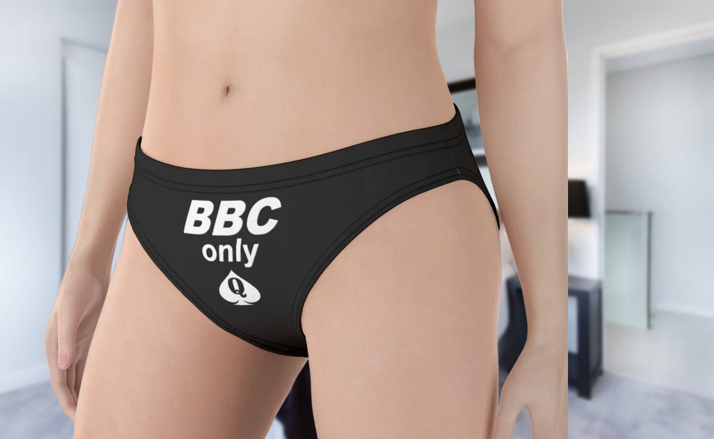 BBC ony Panties, large size, slut clothing, cuckolding, hotwife panties, qos thong, queen of spades, panties queen of spades