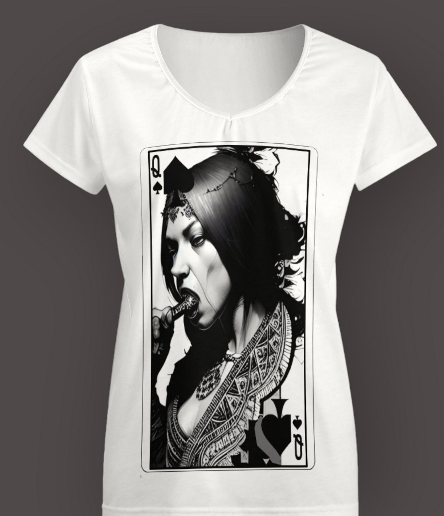 QUEEN of SPADES tshirt, queen off spades tshirt, qos t-shirt,t-shirt bbc, Cuckold Womens t-shirt,, slut clothing