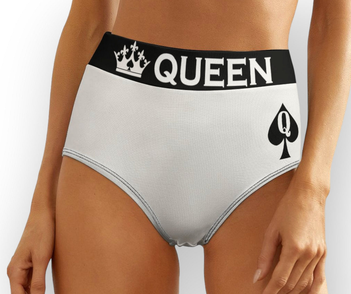 BIG BLACK COCKS only, Panties, slut clothing, cuckolding, hotwife panties, qos thong, queen of spades, panties queen of spades