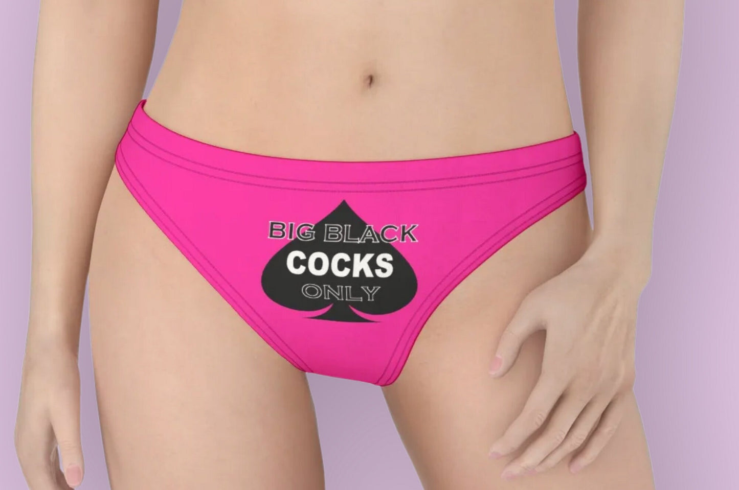 BIG BLACK COCK only Thong,16 colors, large size, slut clothing, cuckolding, hotwife panties, qos thong, panties queen of spades