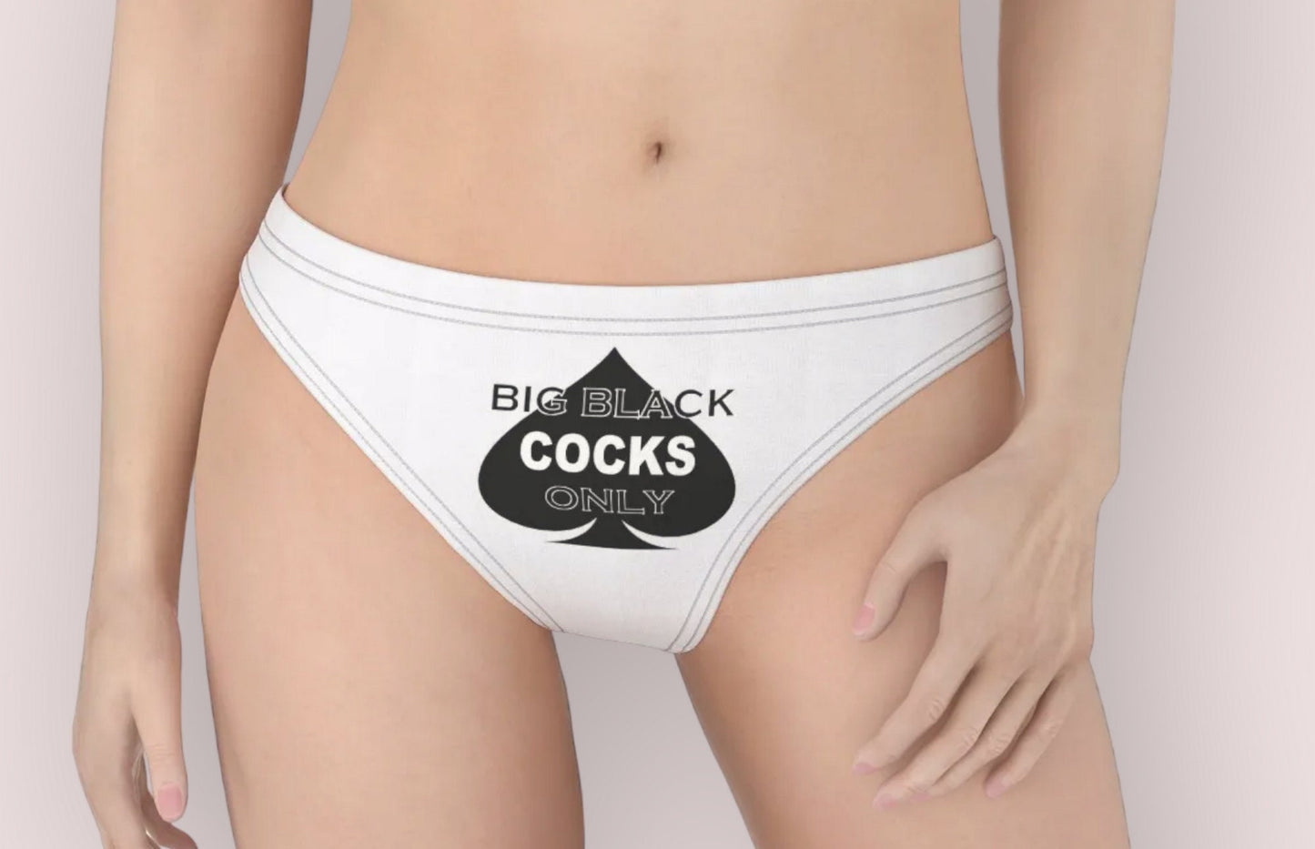 BIG BLACK COCK only Thong,16 colors, large size, slut clothing, cuckolding, hotwife panties, qos thong, panties queen of spades