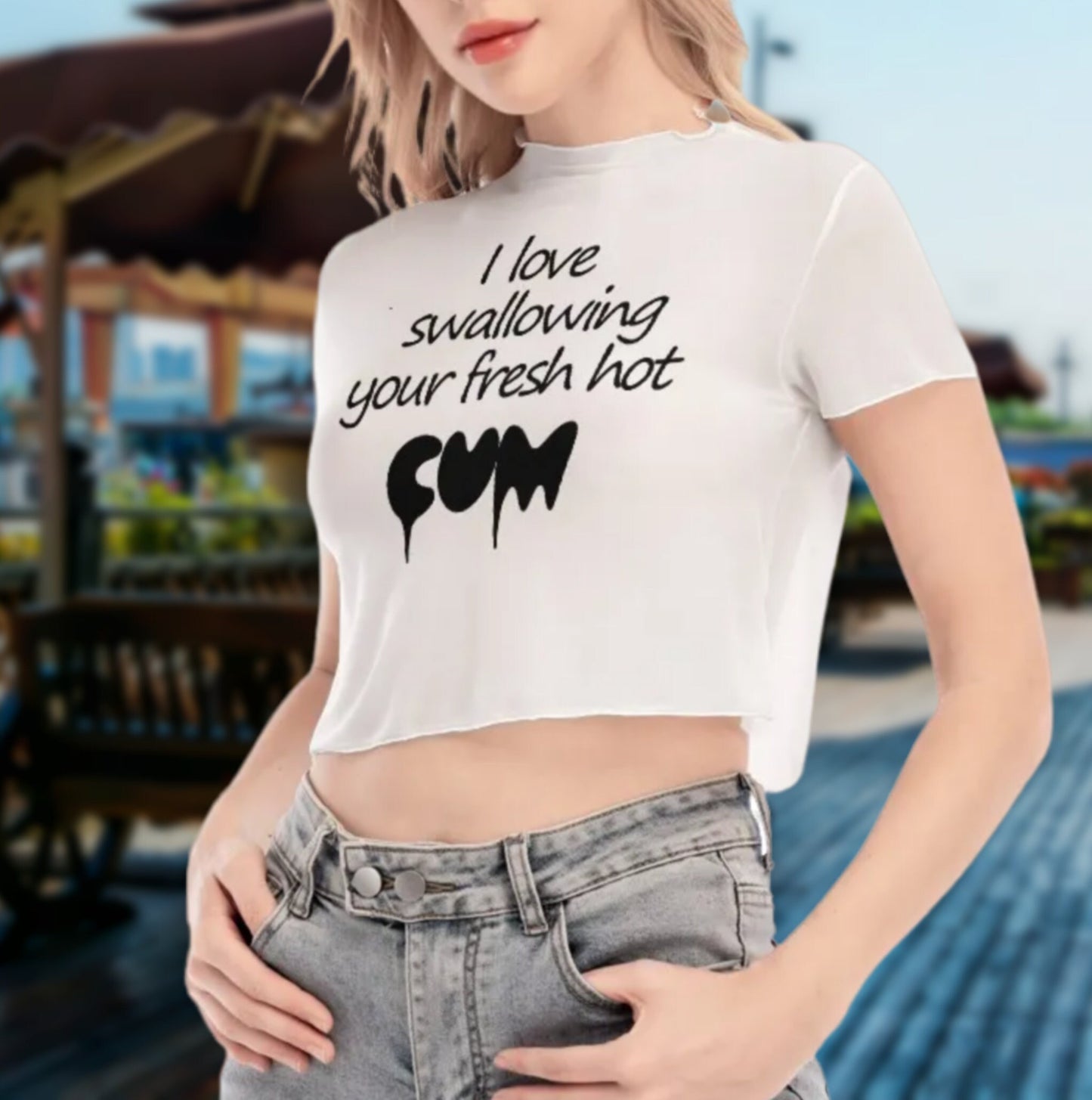 I LOVE swalllowing your fresh hot cum transparent croc ctop,naughty t shirt, qos t-shirt,bbc t shirt ,Womens t-shirt,, slut clothing