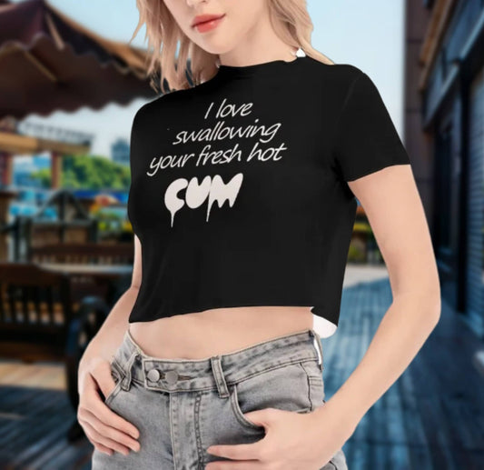 I LOVE swalllowing your fresh hot cum transparent croc ctop,naughty t shirt, qos t-shirt,bbc t shirt ,Womens t-shirt,, slut clothing