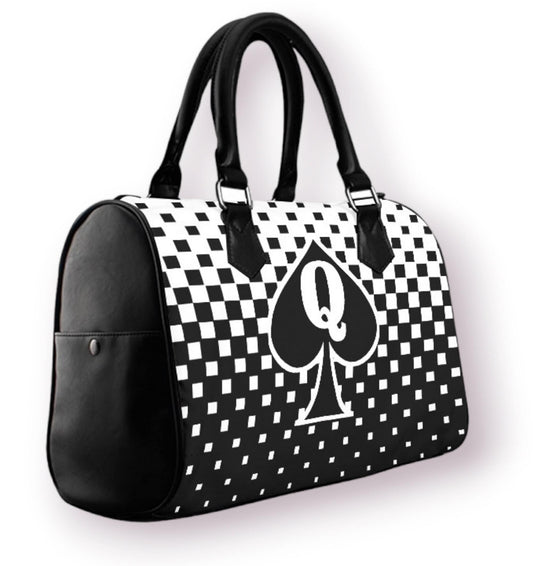 QUEEN OF SPADES cube Handbag , slut clothing, cuckolding, hotwife bag, qos bag, queen of spadess clothing, queen of spades